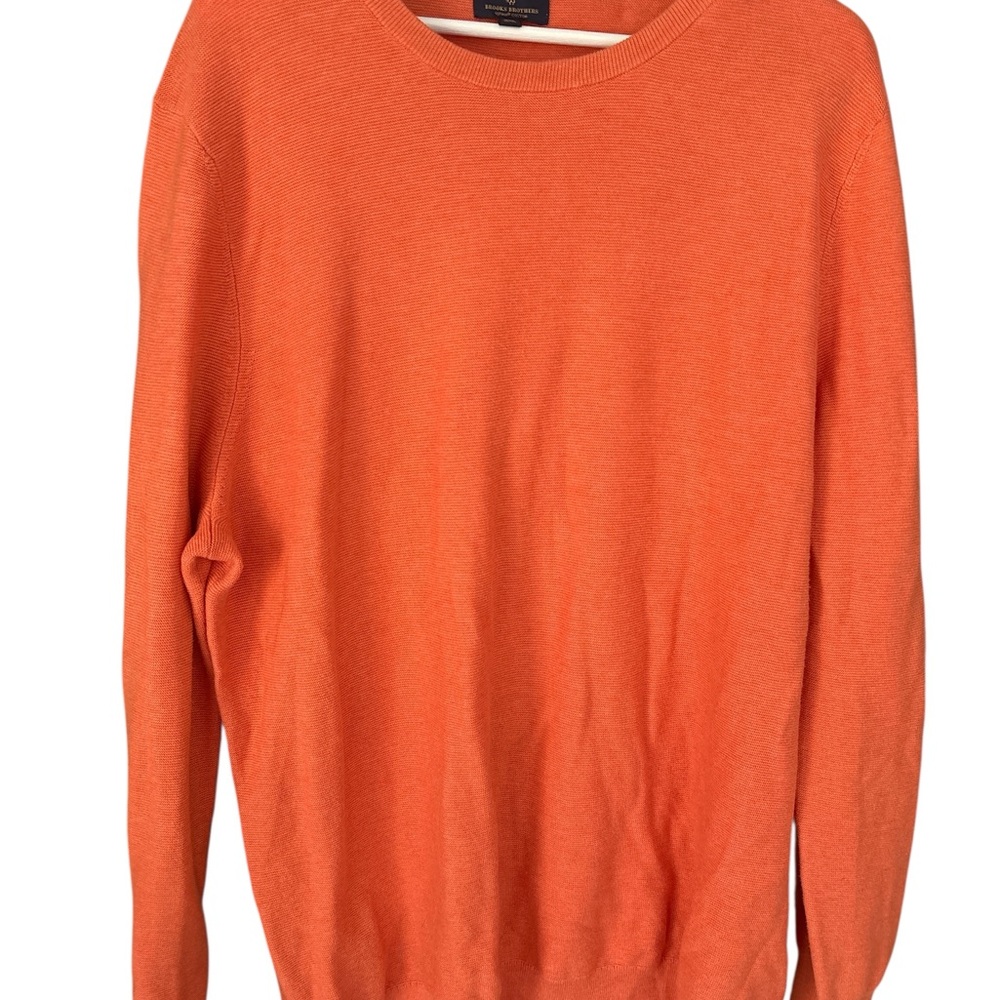 Brooks Brothers Orange Crewneck Sweater Men’s XXL Cotton Classic